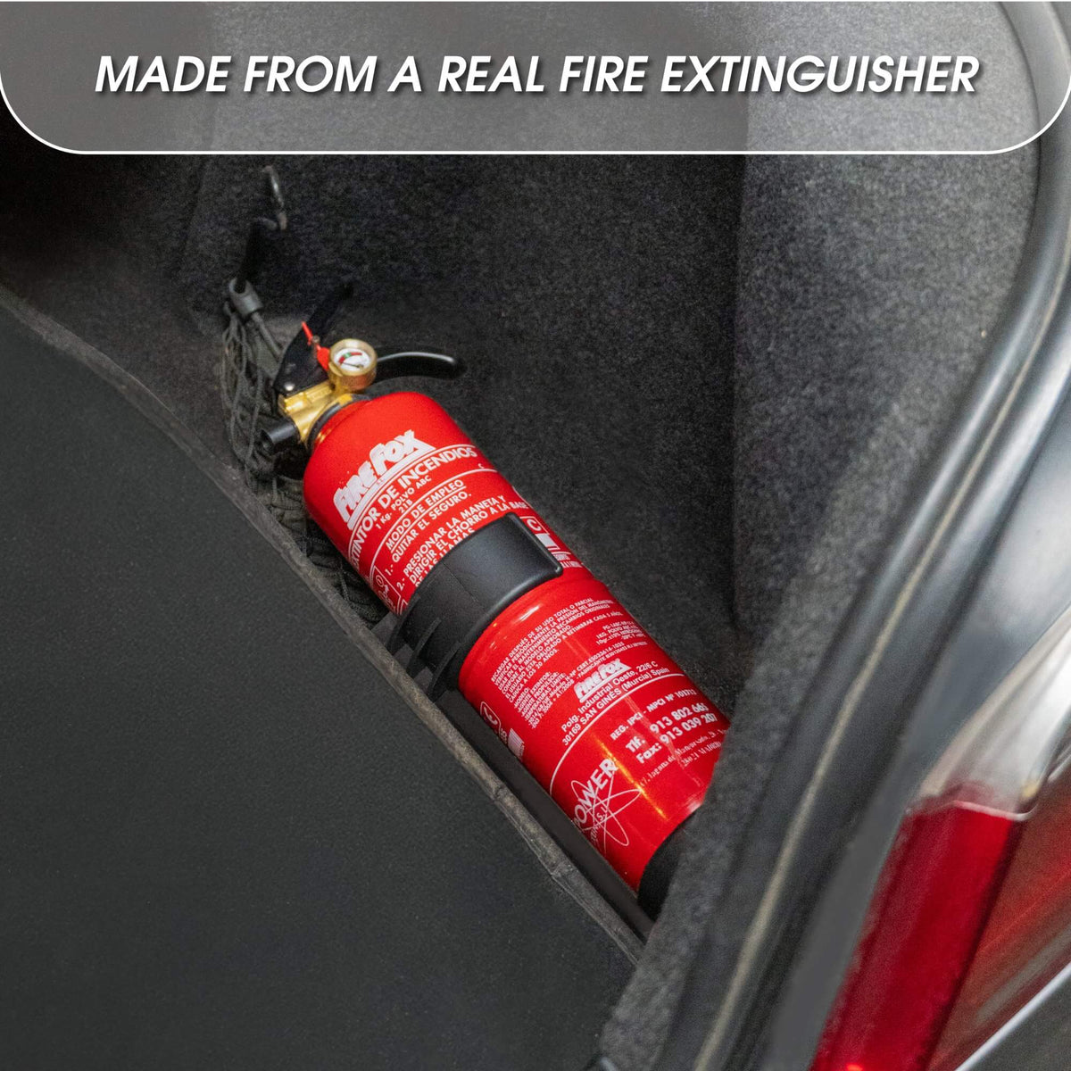 Fire extinguisher stash box concealed storage interior