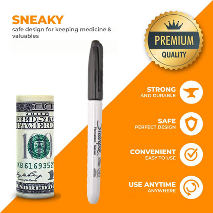 Realistic permanent marker hidden safe detail view