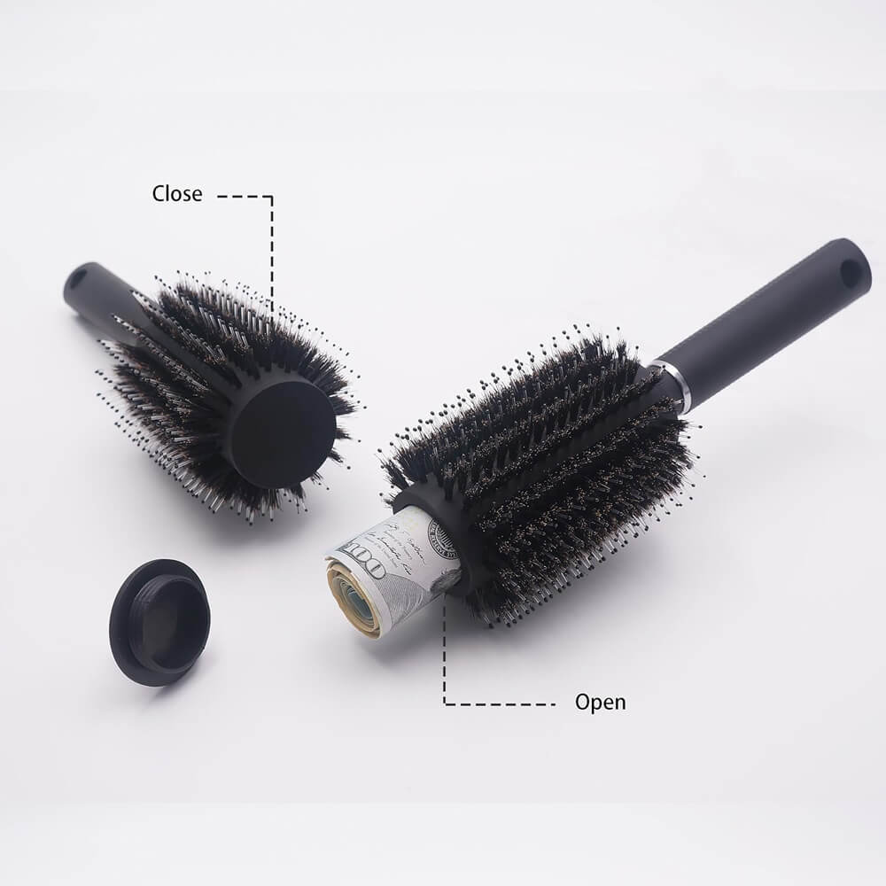 Realistic hairbrush hidden safe detail view