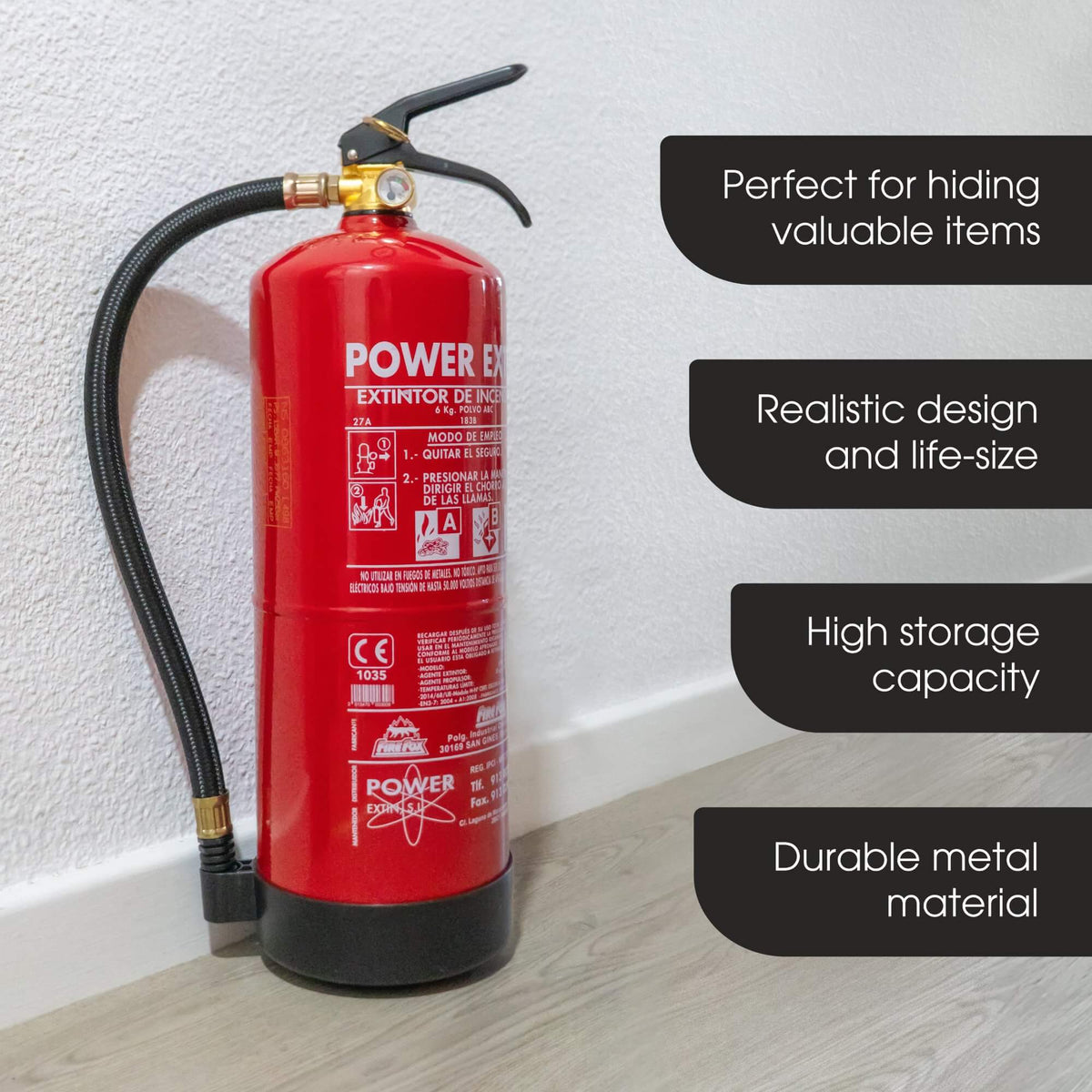 Large fire extinguisher diversion safe for hiding valuables