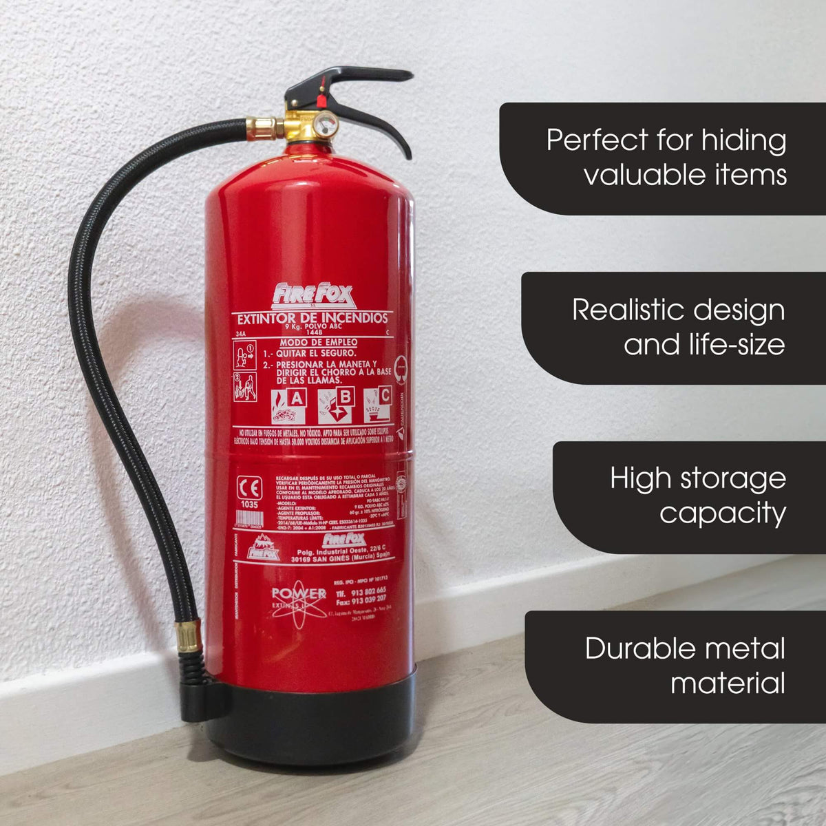 Extra large fire extinguisher diversion safe for hiding valuables