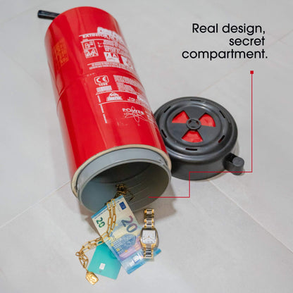 Realistic 9 kg fire extinguisher hidden safe detail view