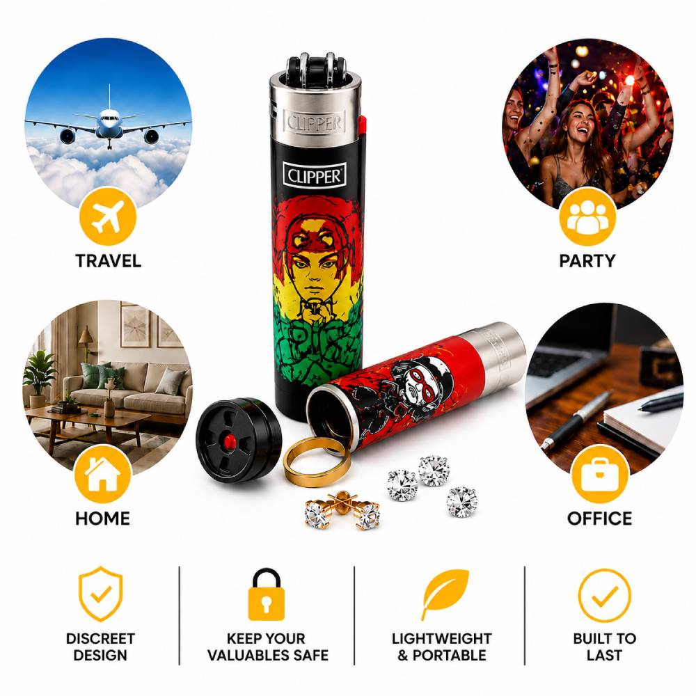 refillable lighter concealed storage compartment detail