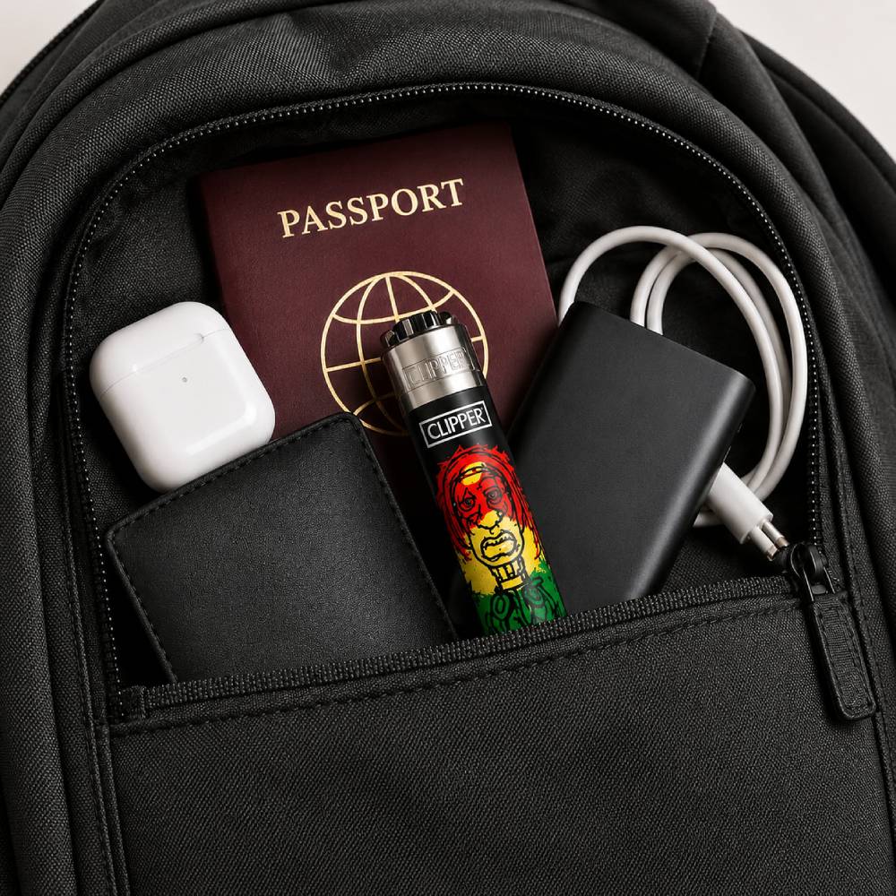 refillable lighter hidden compartment close-up