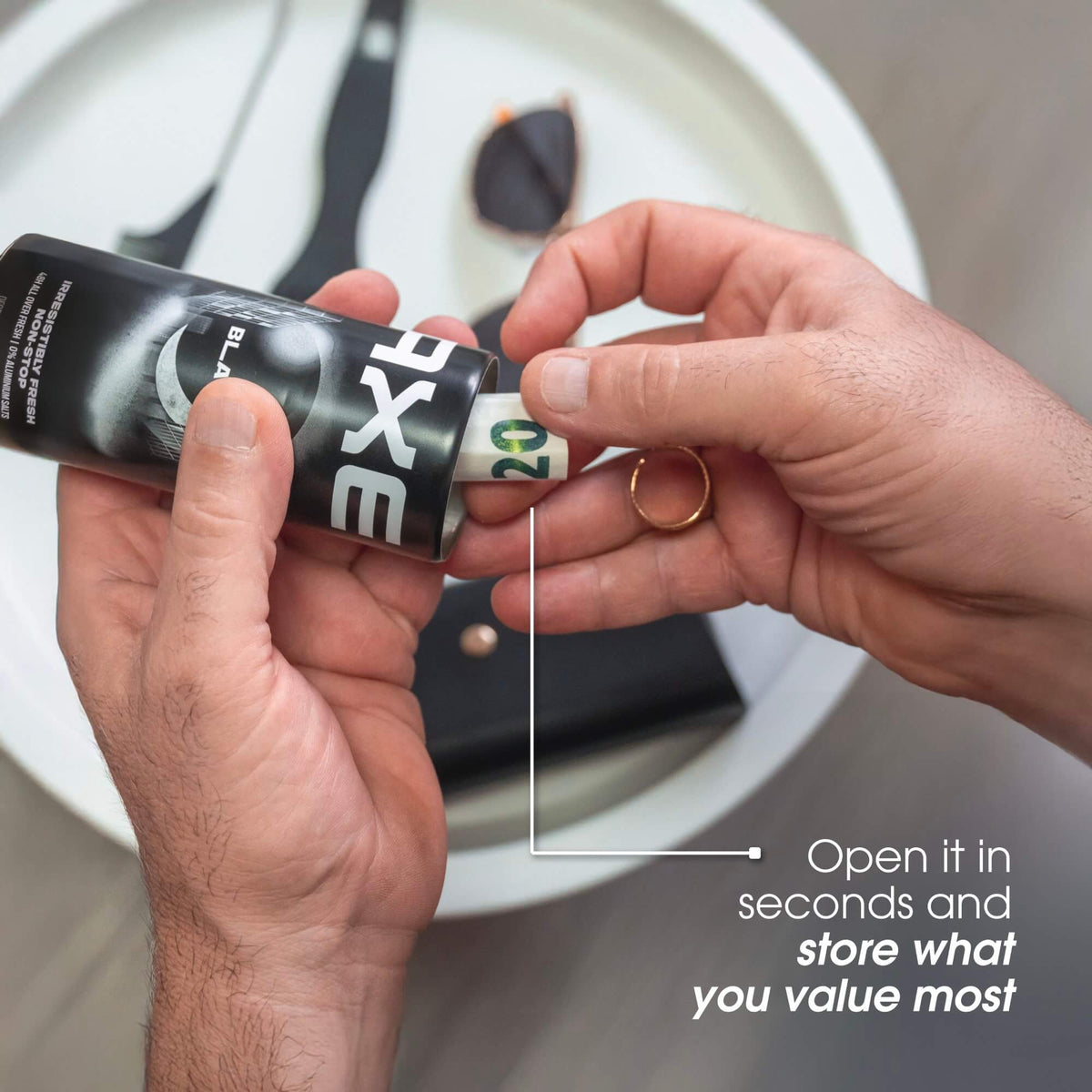 Deodorant bottle diversion safe for hiding cash and valuables