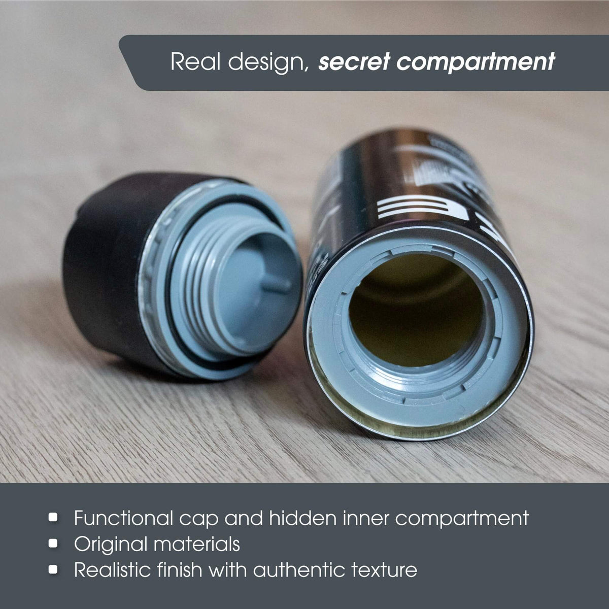 Realistic deodorant hidden safe detail view
