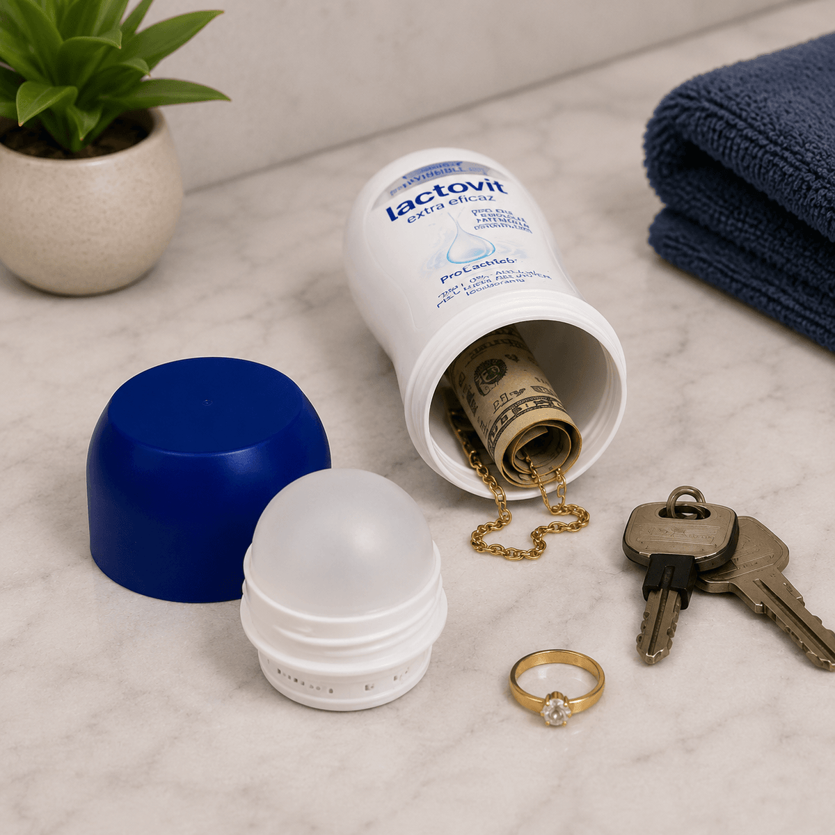 roll-on deodorant diversion safe open showing concealed storage