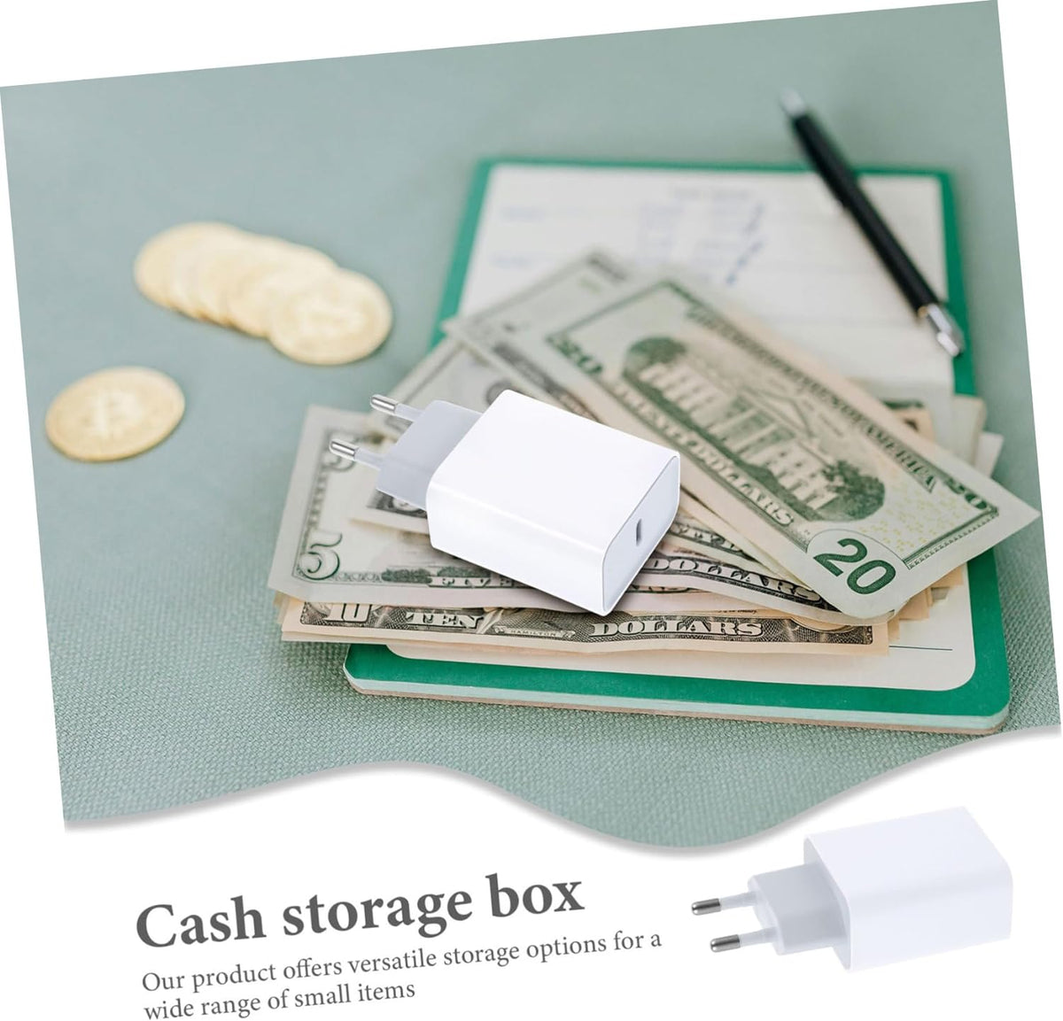 Charger stash box concealed storage interior