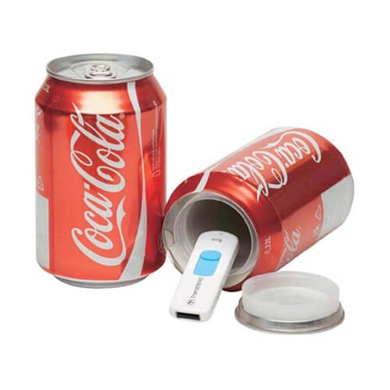 Coca-Cola can diversion safe for hiding valuables in the fridge