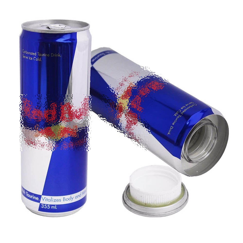 Energy drink can diversion safe with hidden stash compartment