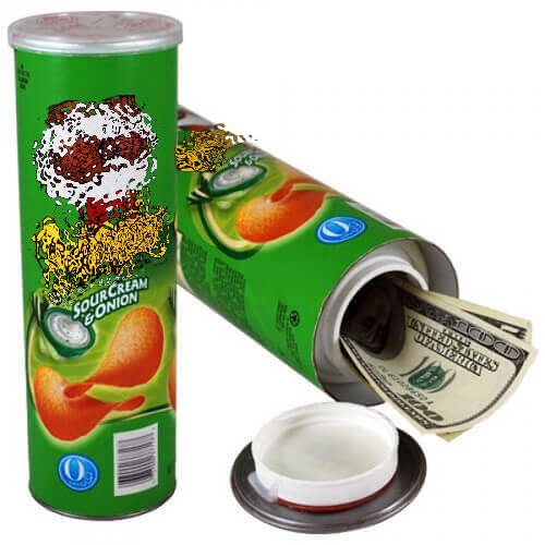 Potato chips can diversion safe with hidden stash compartment
