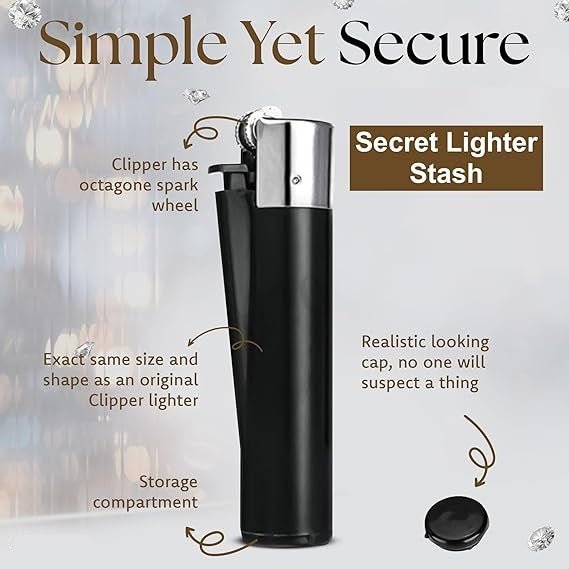 Smooth lighter diversion safe for hiding cash and valuables