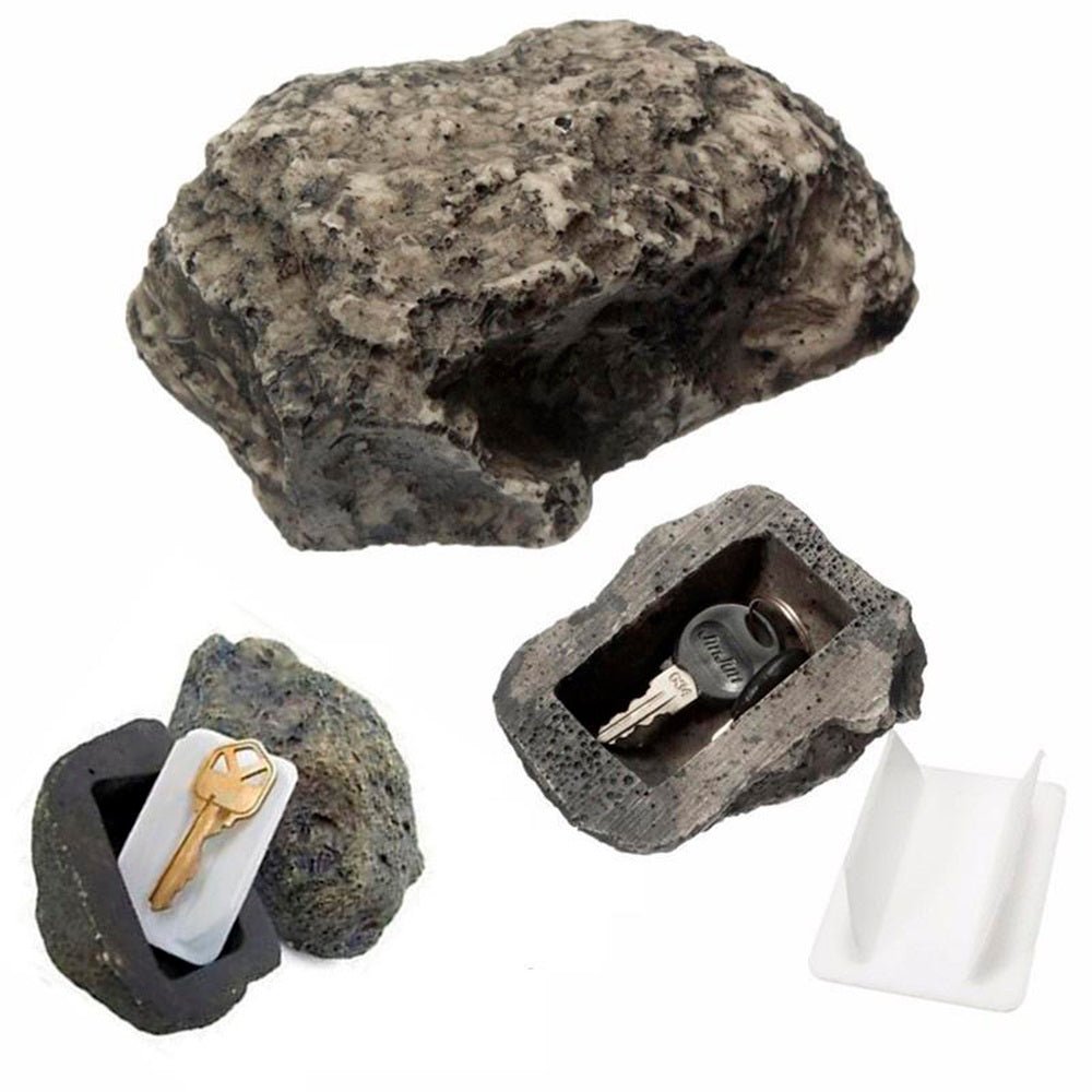 Rock diversion safe with hidden stash compartment