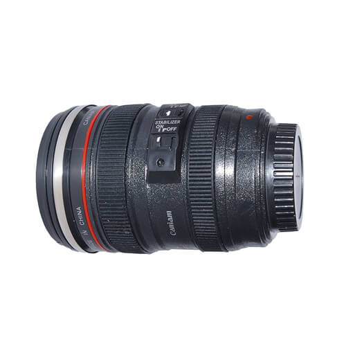 Realistic camera lens hidden safe detail view