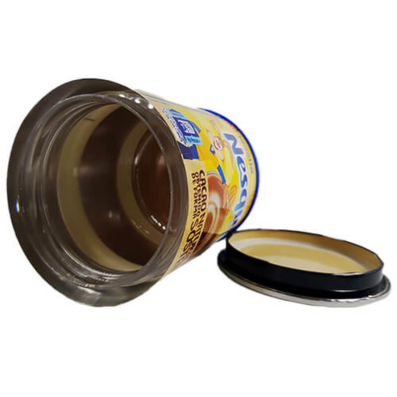 Realistic cocoa powder jar hidden safe detail view