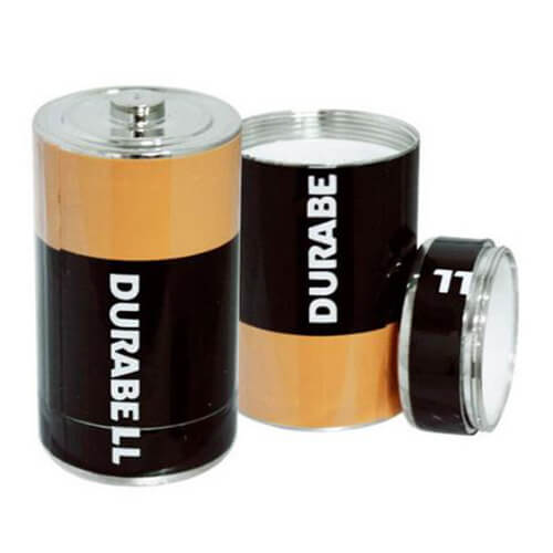 Realistic battery hidden safe for cash and small valuables